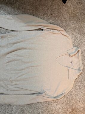 Barefoot Dreams Cream Cozy V-Neck Collared Sweater